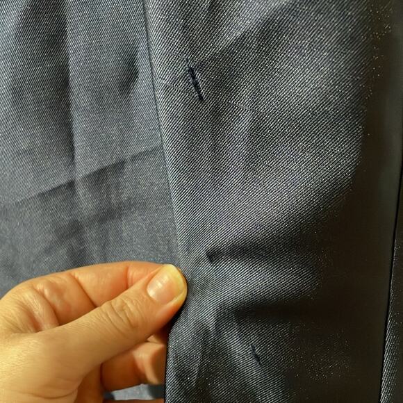 Alfred Sung Off The Shoulder Satin Navy Maxi Gown New Retails $239 - Picture 9 of 10